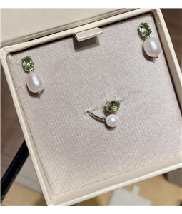 ANEL PERIDOTO E PROLA NATURAIS