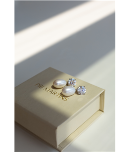 BRINCO GABRIELA - PROLA BIWA NATURAL E MOISSANITE