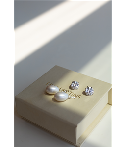 BRINCO GABRIELA - PROLA BIWA NATURAL E MOISSANITE