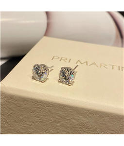 BRINCO SOLITRIO MOISSANITE - OURO BRANCO 18K