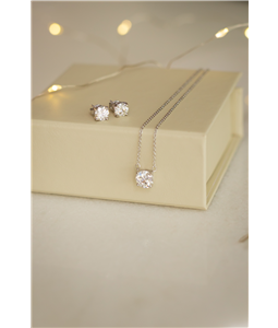 BRINCO SOLITRIO MOISSANITE - PRATA 925