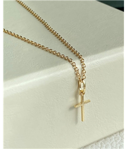 COLAR E PINGENTE CRUZ OURO 18K