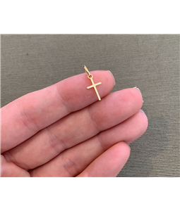 COLAR E PINGENTE CRUZ OURO 18K