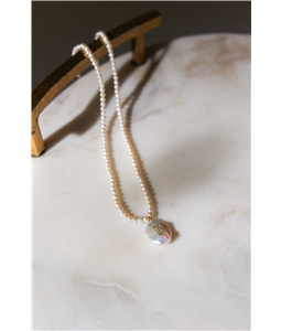 COLAR PROLAS NATURAIS E INICIAL - OURO 18K COM BRILHANTES
