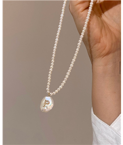 COLAR PROLAS NATURAIS E INICIAL - PRATA 925 COM MOISSANITES