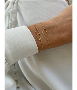PULSEIRA UM OU DOIS CORAES OURO 18K